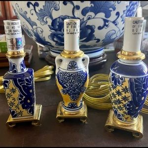 Set of 3 porcelain mini lamps